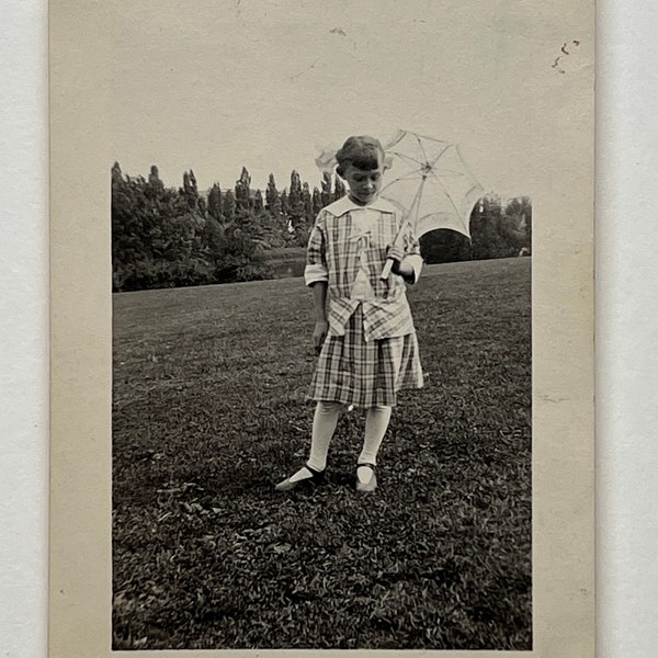 Vintage Original Photo 'Plaid and a Parasol' Girls Fashion Photograph #37-9