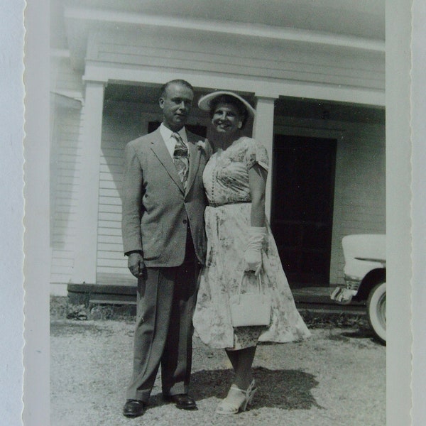 Original Vintage Photograph - Wedding Guests Couple -  #36-75