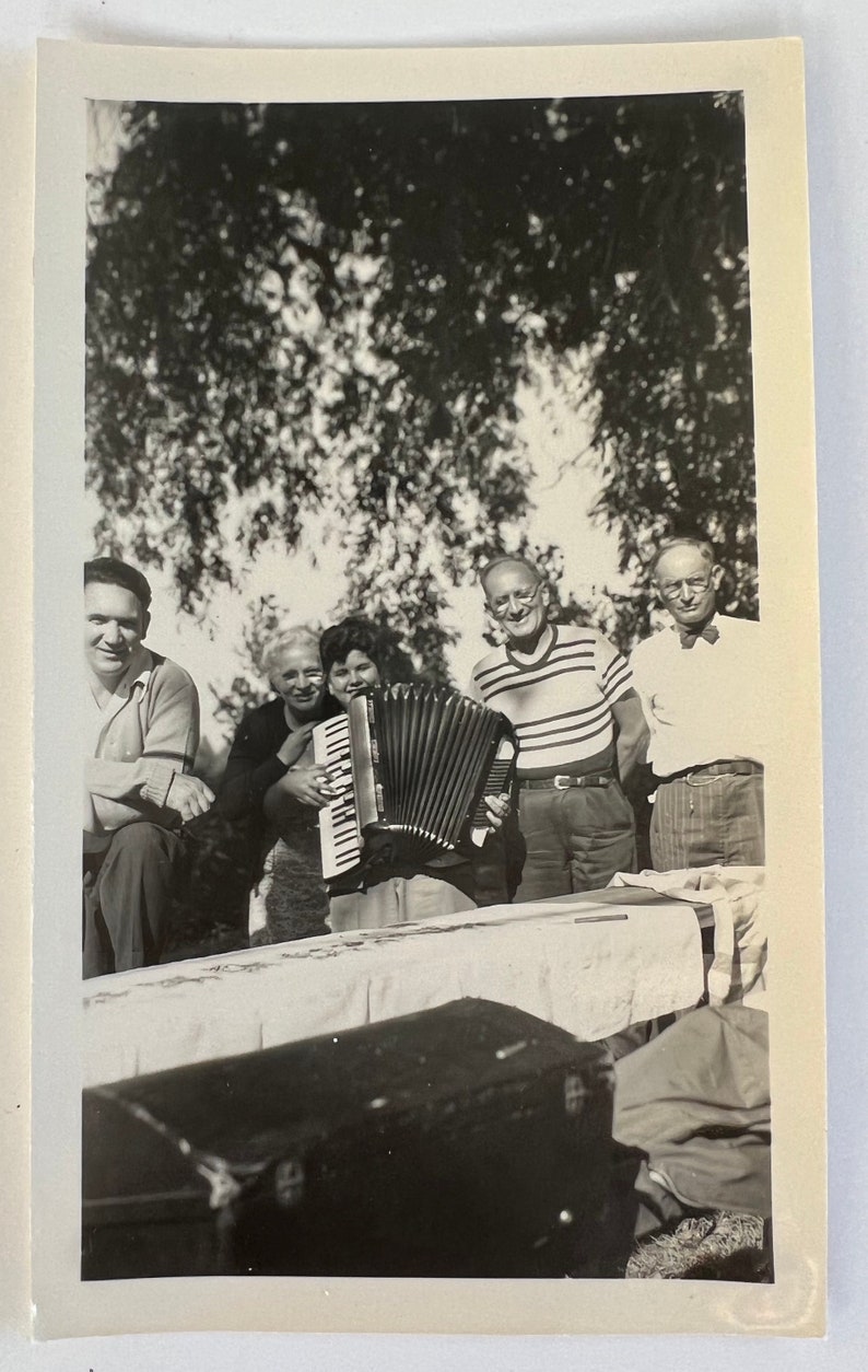 Vintage Original Photo 'Accordion Player' 1950s Family Photograph 50-41 image 1