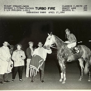 Vintage Original Photo &#39;Winner&#39;s Circle&#39; Violet Stewart Shenandoah Downs Race Course Racetrack 1962 Photograph #84-34