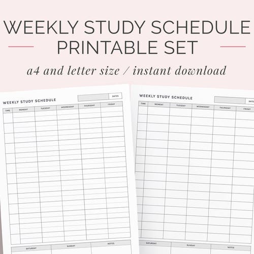 Weekly Student Organiser Printable Planner College - Etsy