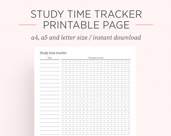 Study Tracker Printable - Etsy