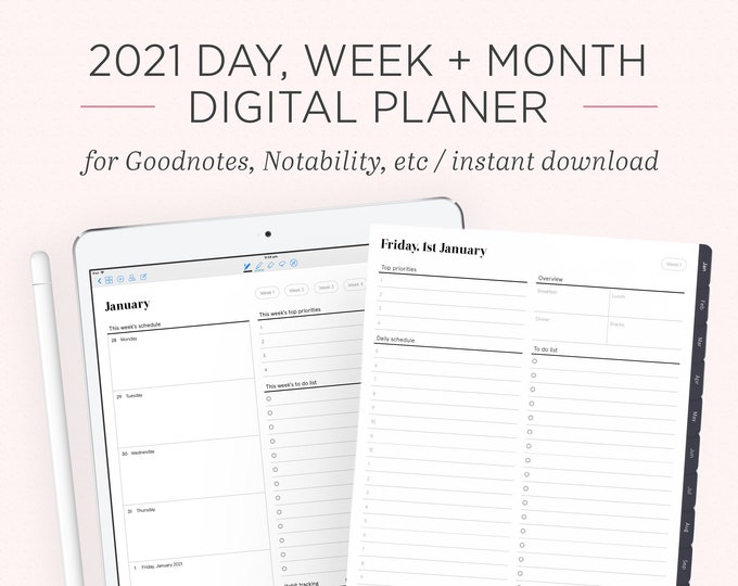 Digital and printable planners organisers for by EmmaStudies