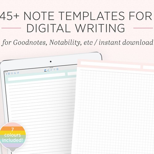 Digital Black Note Taking Paper Template Dark Mode Goodnotes Etsy