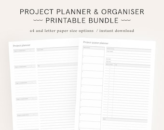 Project Planner Printable | Student, Business, Home Planner | Assessment, Breakdown and Timeline | A4 and Letter Insert | Instant Download