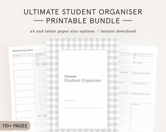 Ultimate Student Study Organiser Pack | College, University and School Homeschool Planner | Instant Download | A4 and Letter