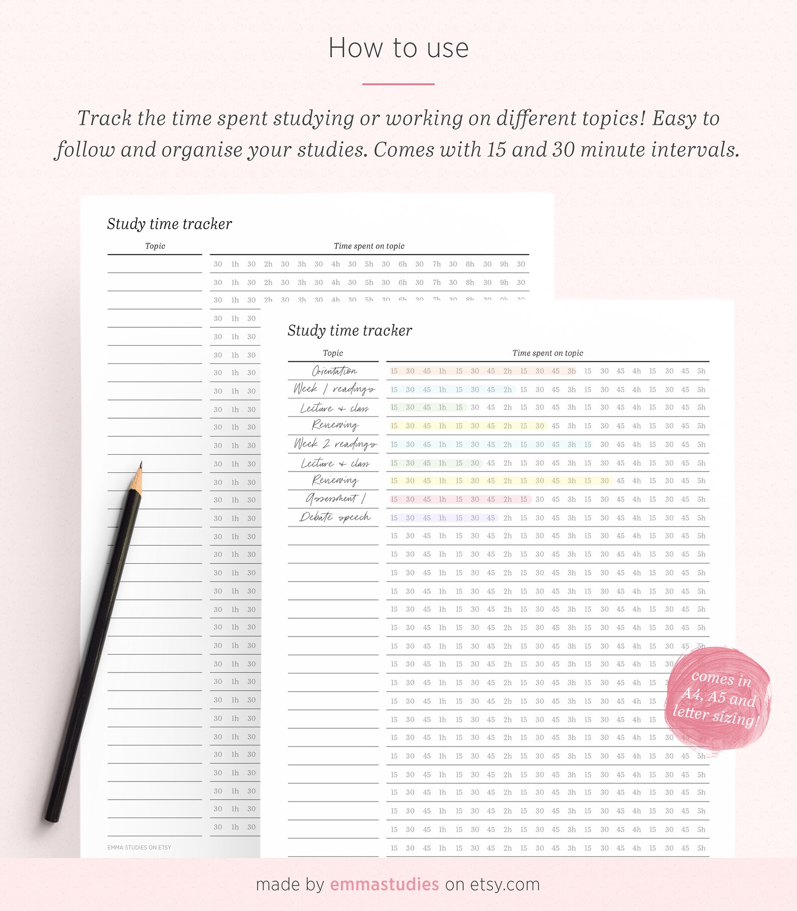 study-time-tracker-printable-hourly-time-planner-list-etsy