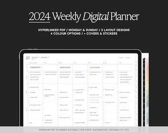 2024 Digital Planner WEEKLY LANDSCAPE | Digital Planner, GoodNotes Planner, iPad Planner, Notability Planner, Digital Organiser