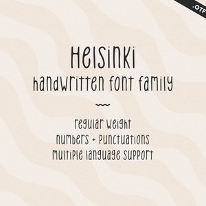 Police manuscrite d’Helsinki | Notes des étudiants Script manuscrit | Police fine et haute sans empattement | Police de caractères OTF TTF | Calligraphie soignée
