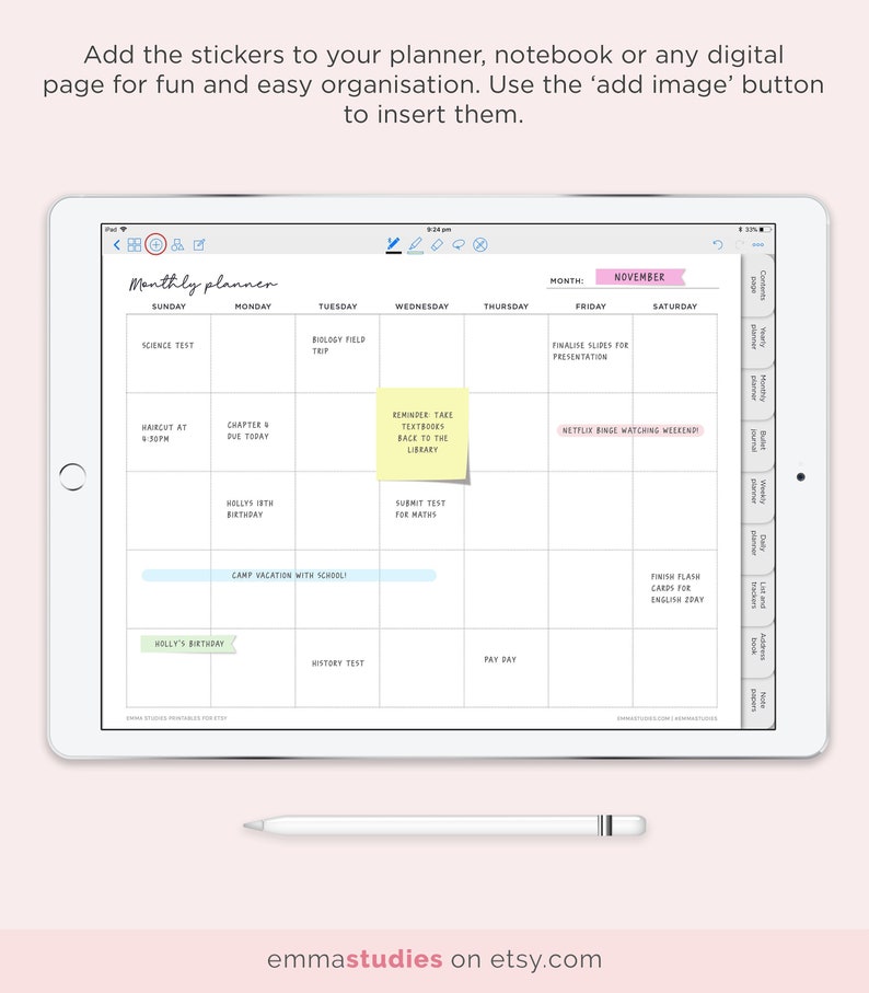 Digital Pastel Sticky Note Stickers Goodnotes Notability Etsy