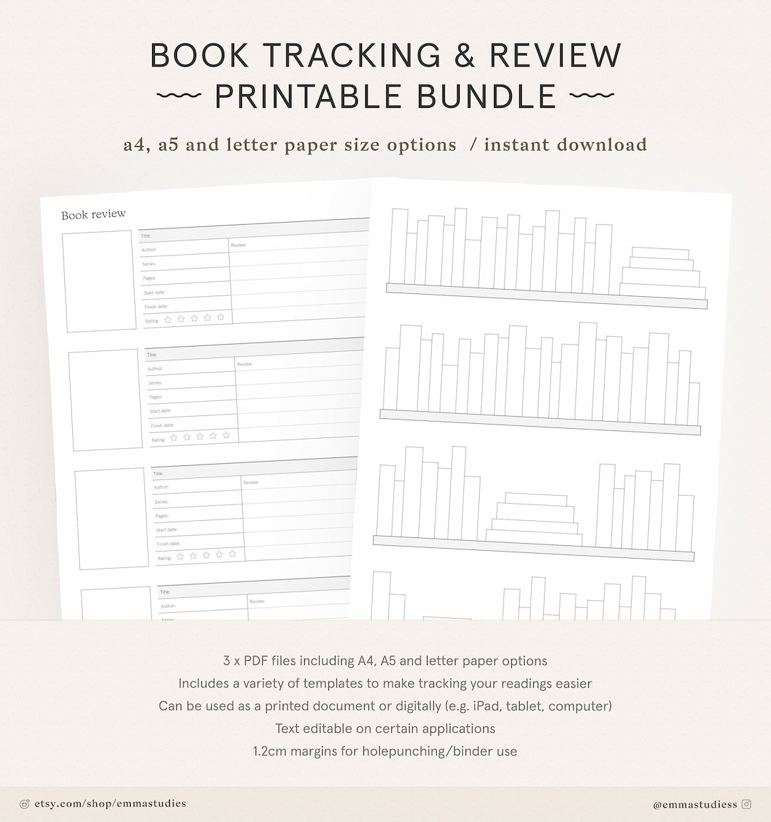 Book Rating Journal: Reading Log and Book Tracker: R., Agnes:  9798444364567: : Books