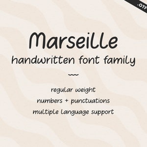 Marseille Handgeschriebene Schrift | Student Notes Handlettered Script | Unordentliches Notizbuch Schriftart Sans Serif | OTF TTF Schrift | Ordentliche süße Handschrift