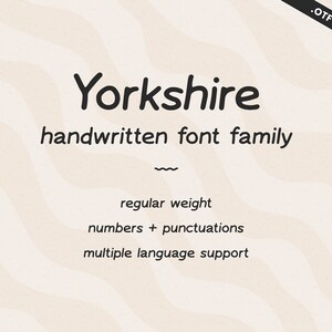 Police manuscrite du Yorkshire | Notes de l'étudiant Script avec lettres manuscrites | Regular, police sans empattement | Police de caractères OTF TTF | Calligraphie manuscrite soignée