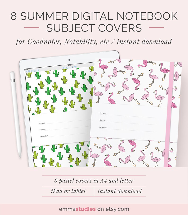 Digital Notebook Cover Template for Goodnotes Notability A4 Etsy