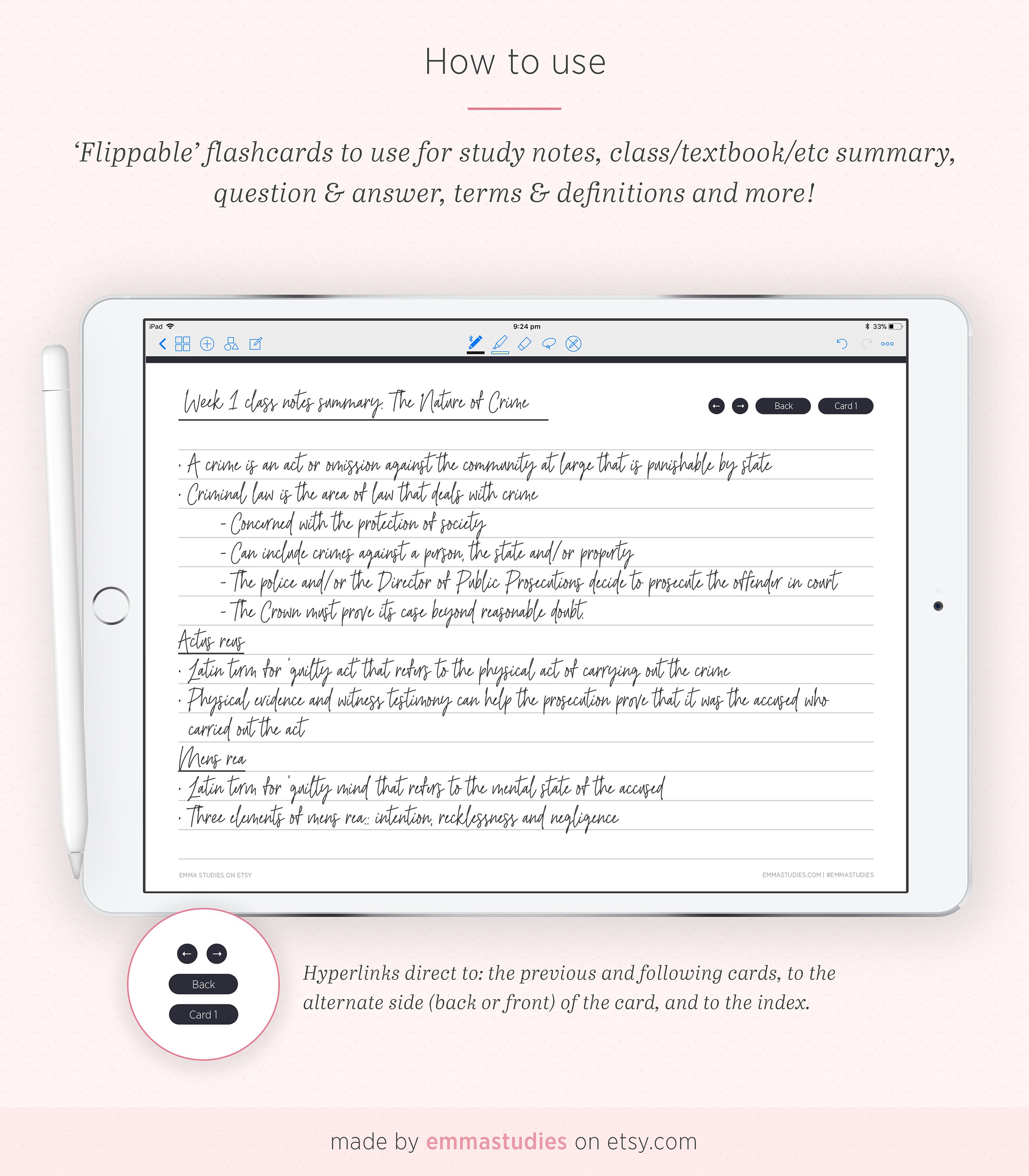 Digital Flashcards Study Index Cards Student System Cards Etsy Australia