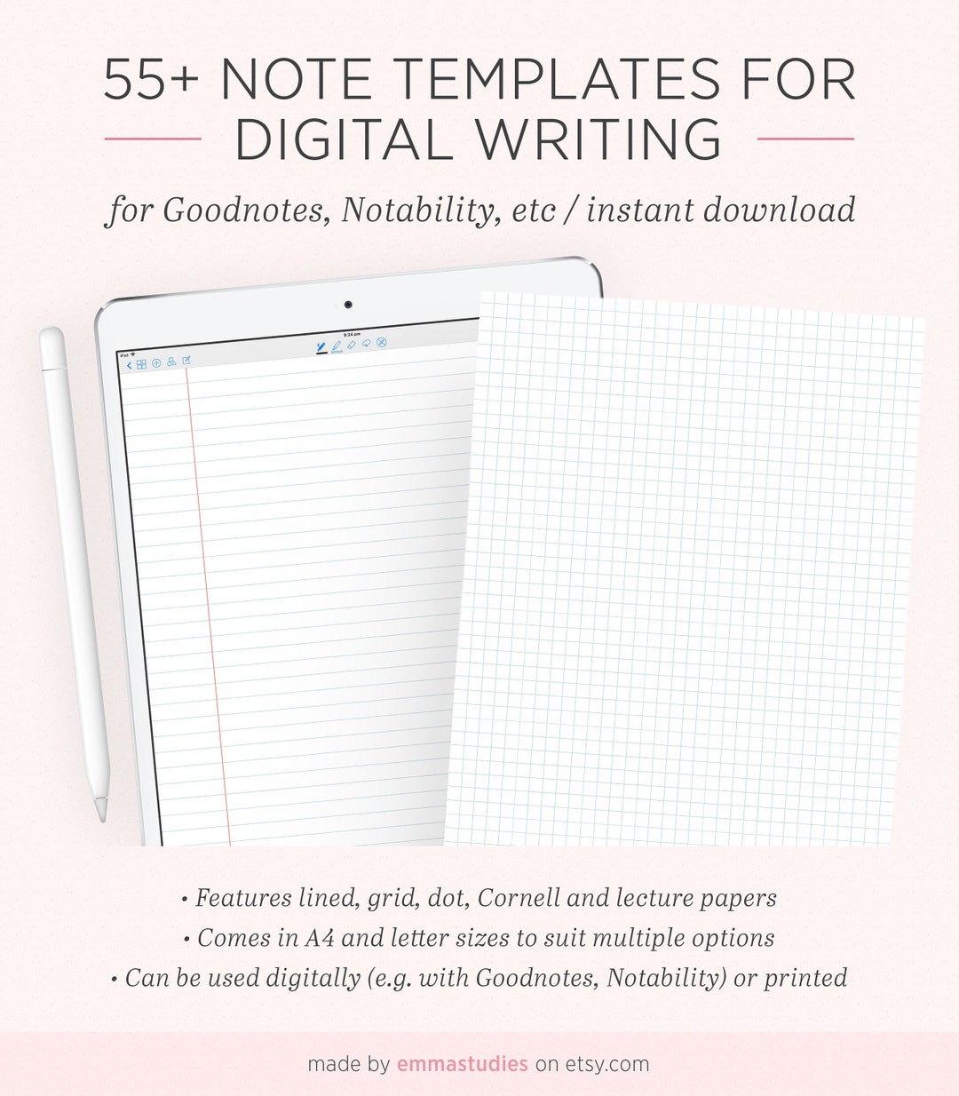 Digital Note Taking Paper Template Goodnotes Notability iPad Tablet Digital Note Taking Paper Template Goodnotes Notability iPad Tablet