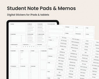 Digital Student Stickers | Study College University Studying GoodNotes Sticker Sheets | iPad Tablet Sticker Book | Planner Widgets & PNGs