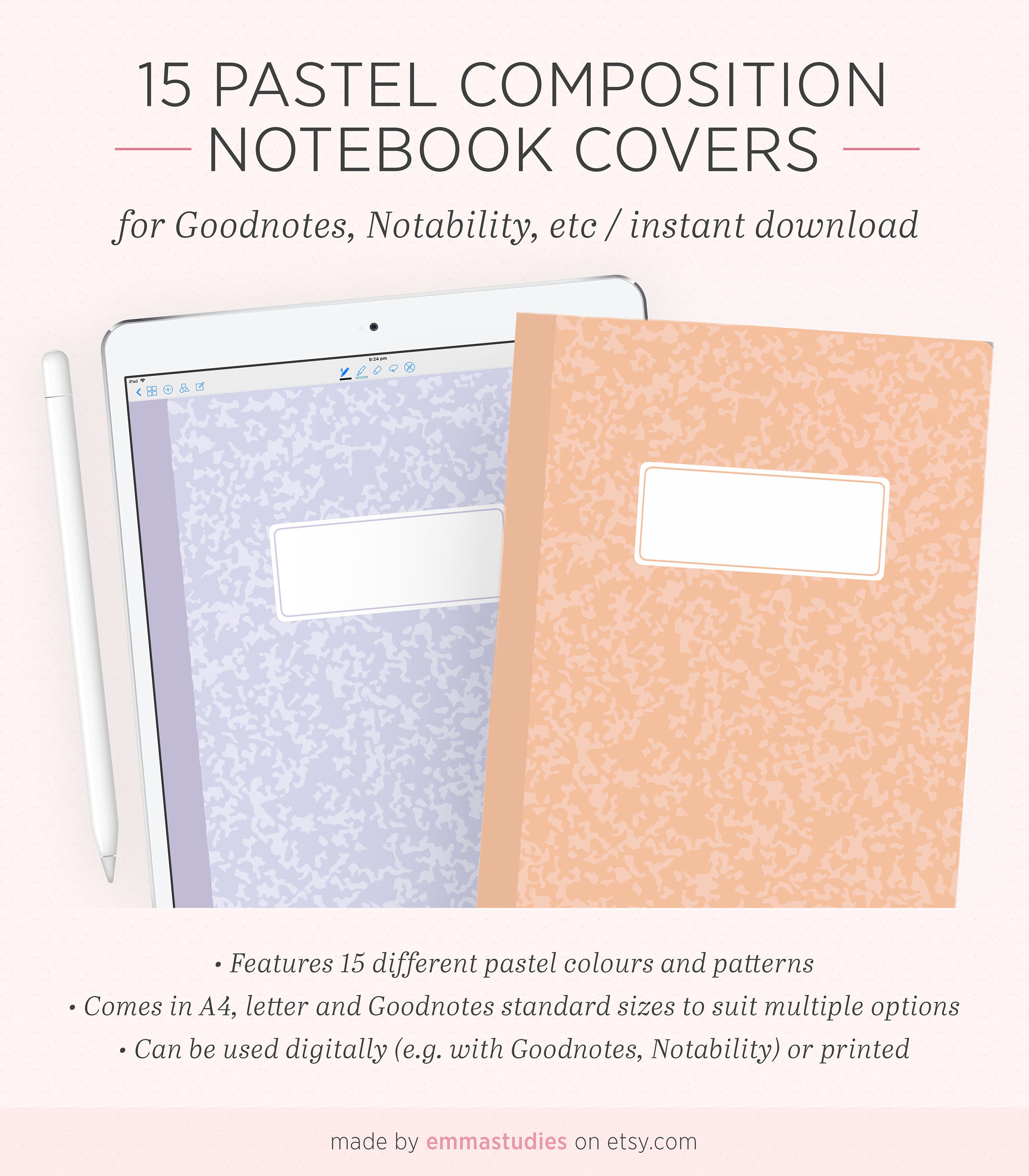 Digital Planner Cover Abstract Cover Goodnotes Cover Digital Notebook