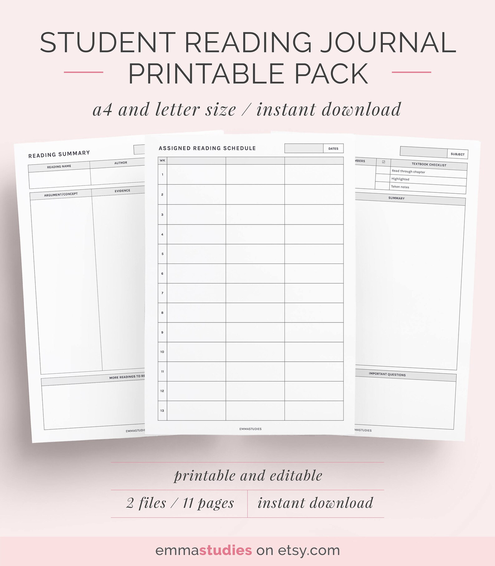 Reading journal Reading journal