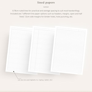 Student Note Taking Template Printable Pack A4, A5 and Letter Cornell, Lecture, Dot, Grid, Lined College Print Paper Instant Download 画像 2
