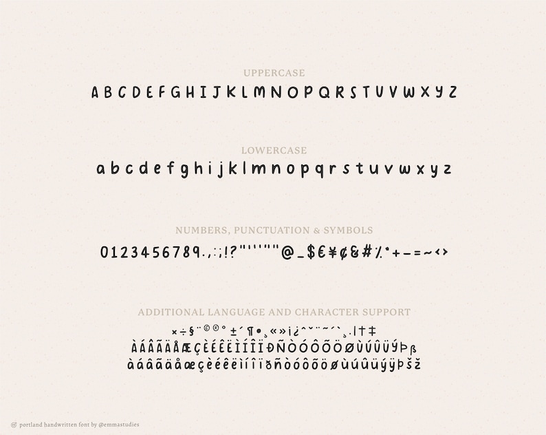 Portland Handwritten Font Student Notes Handlettered Script Etsy