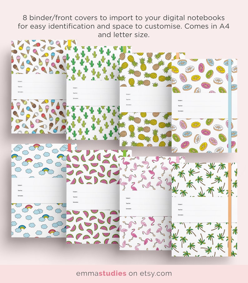 Digital Notebook Cover Template for Goodnotes Notability A4 Etsy