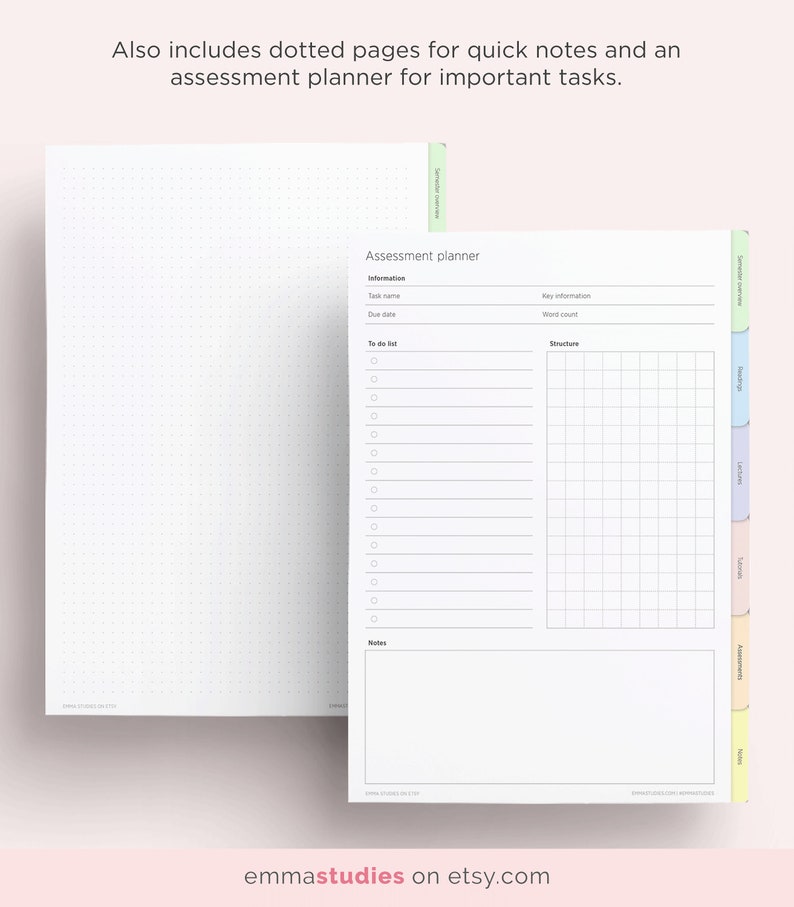 Digital 6 Tab Lined Student Notebook Template Digital Lined Etsy