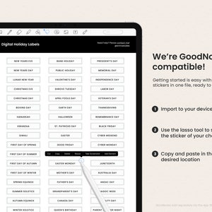 Digital Holiday Stickers Event, National Holidays GoodNotes Sticker Sheets iPad Tablet Sticker Book Planner Widgets & PNGs image 4