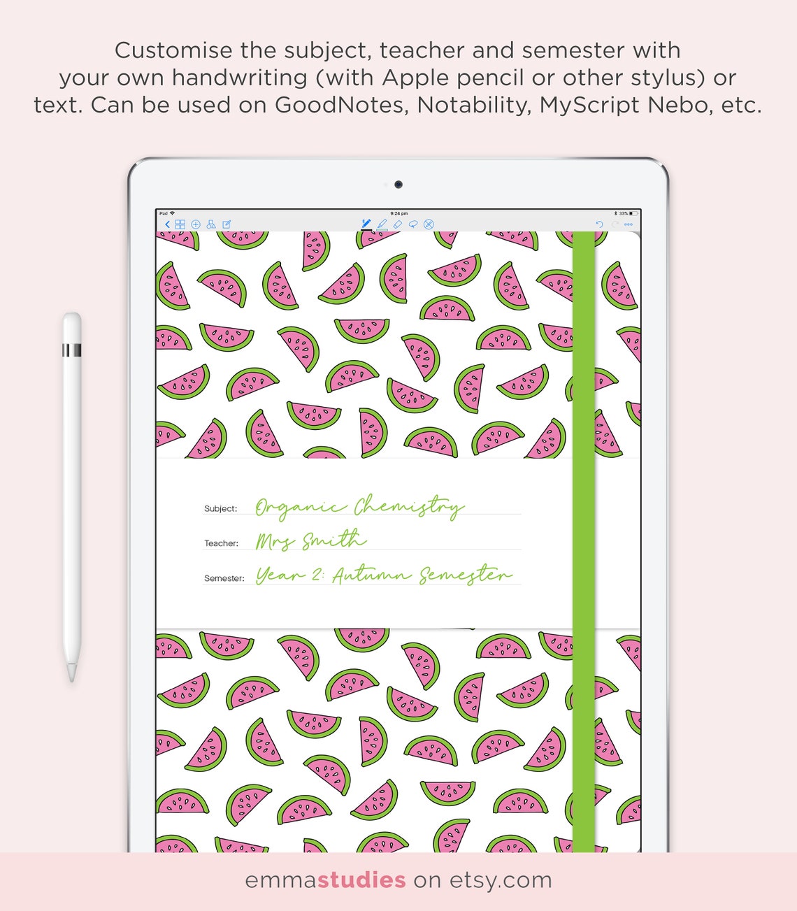 Digital Notebook Cover Template for Goodnotes Notability A4 Etsy