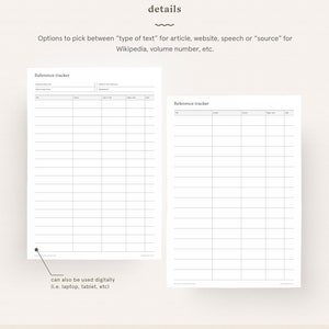 Reference Planner Printable Citation Tracker Student - Etsy Australia