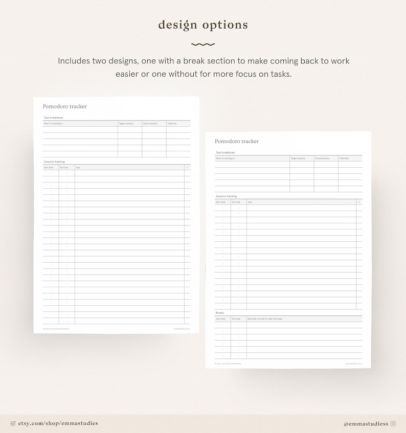 Pomodoro Technique Planner Printable | A4, A5, Letter | Study Session ...
