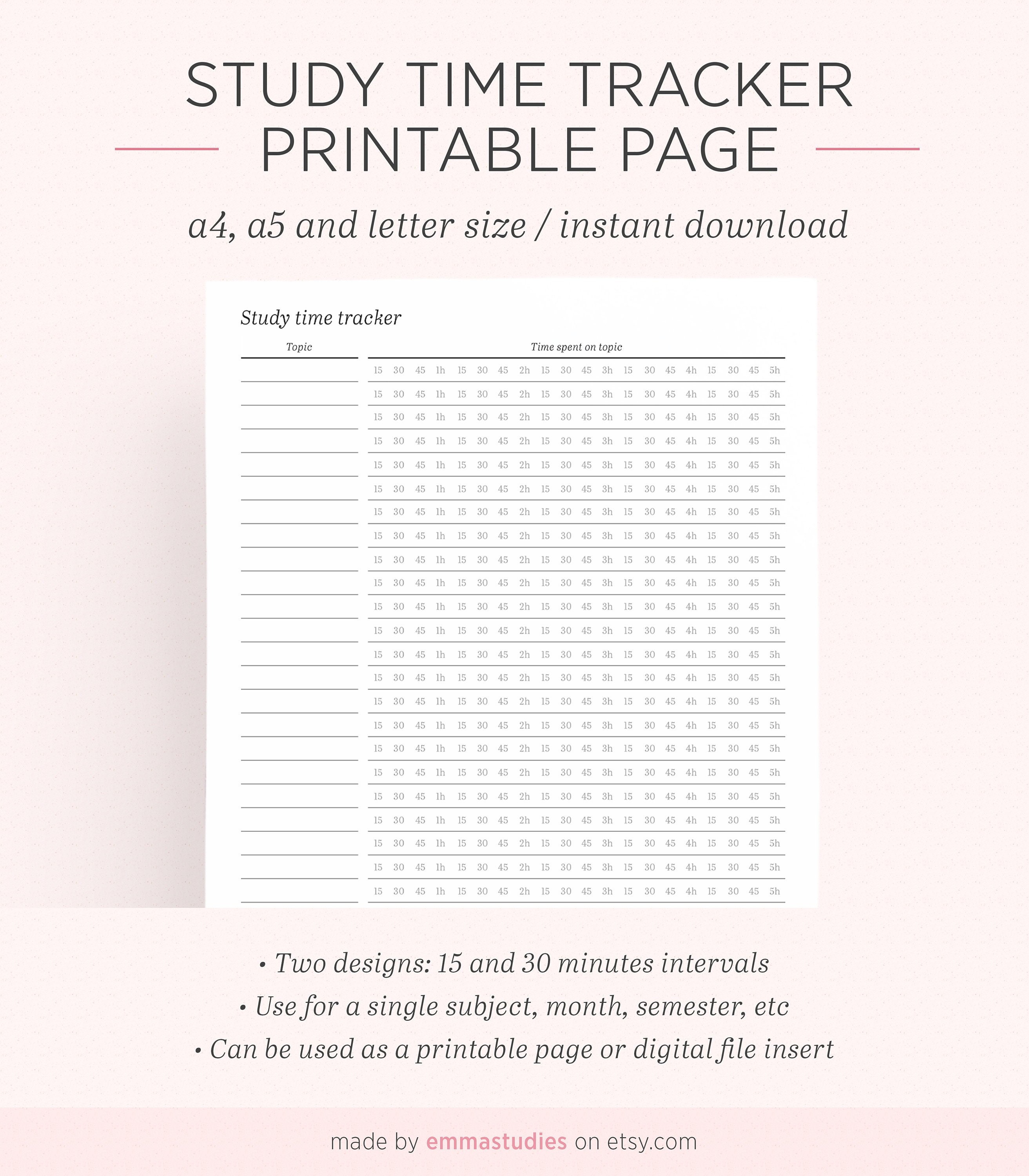 Time Tracker Printable