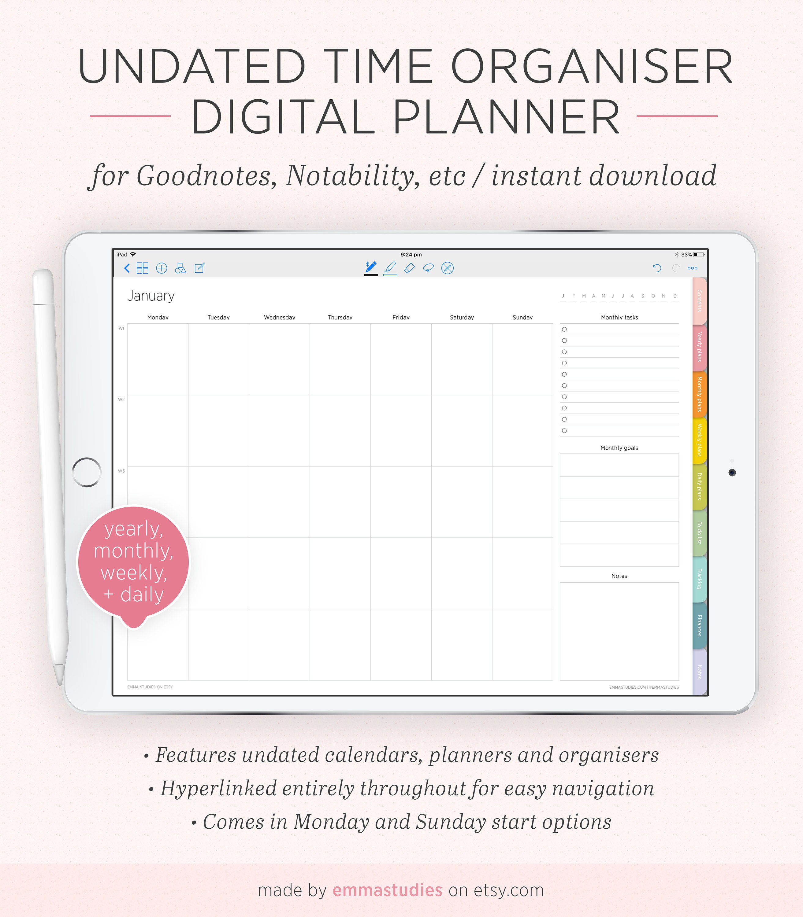 Goodnotes Calendar Template Goodnotes Calendar Template
