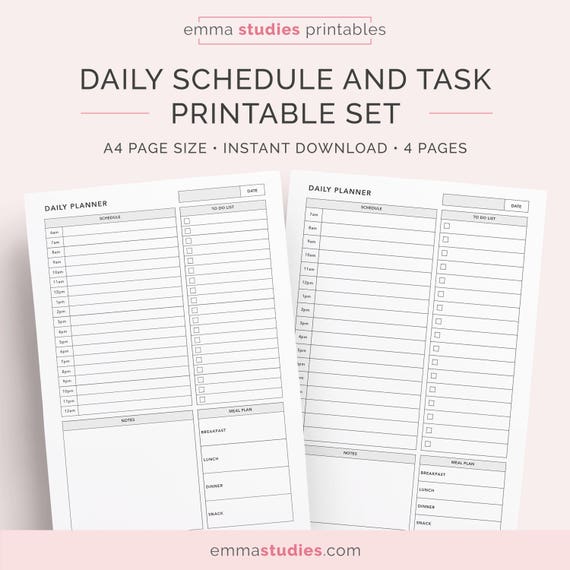 verkeer achterzijde Split Daily to Do List Planner Schedule Agenda Organiser - Etsy