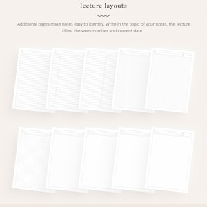 Student Note Taking Template Printable Pack A4, A5 and Letter Cornell, Lecture, Dot, Grid, Lined College Print Paper Instant Download 画像 9