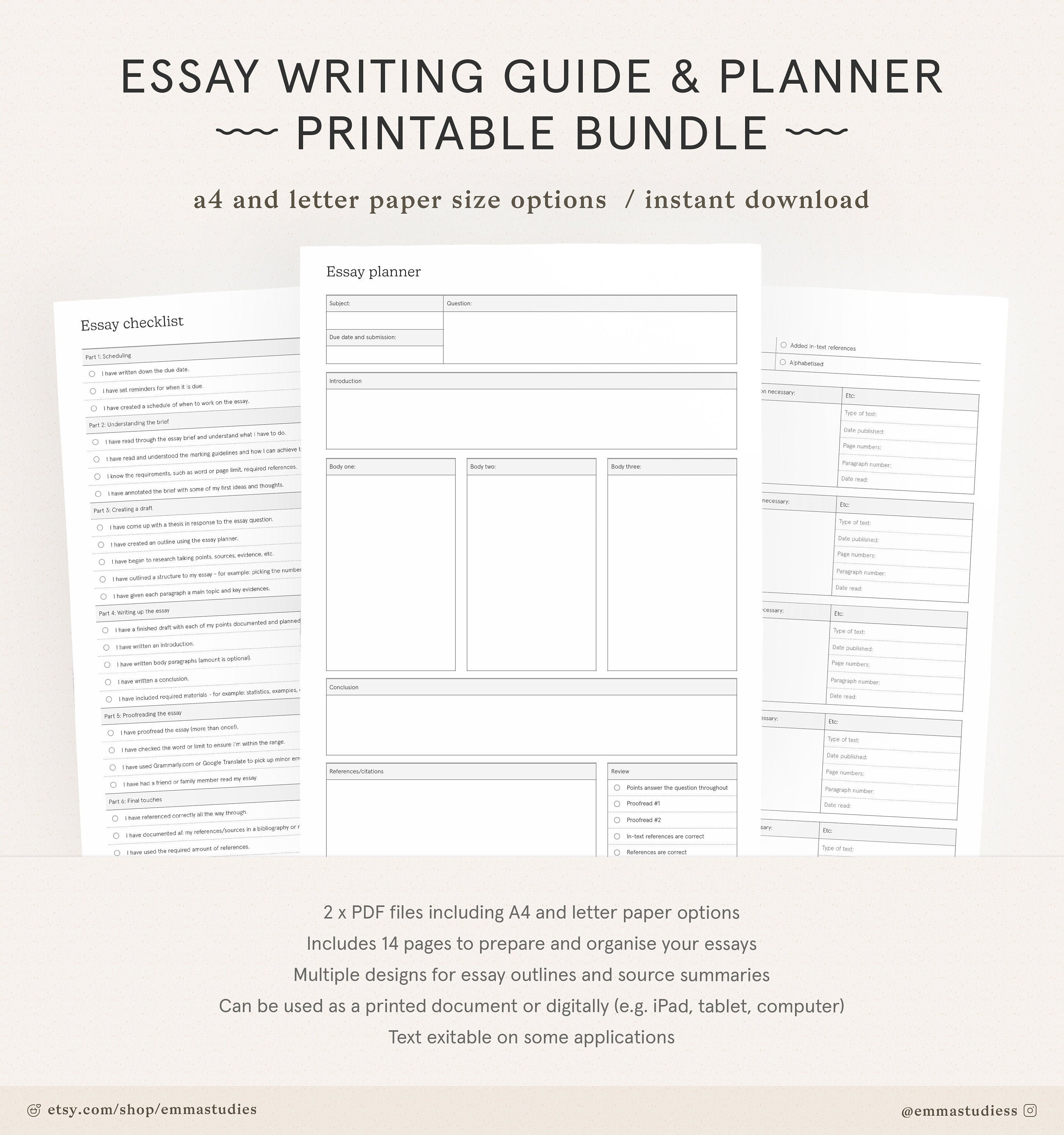 example essay plan