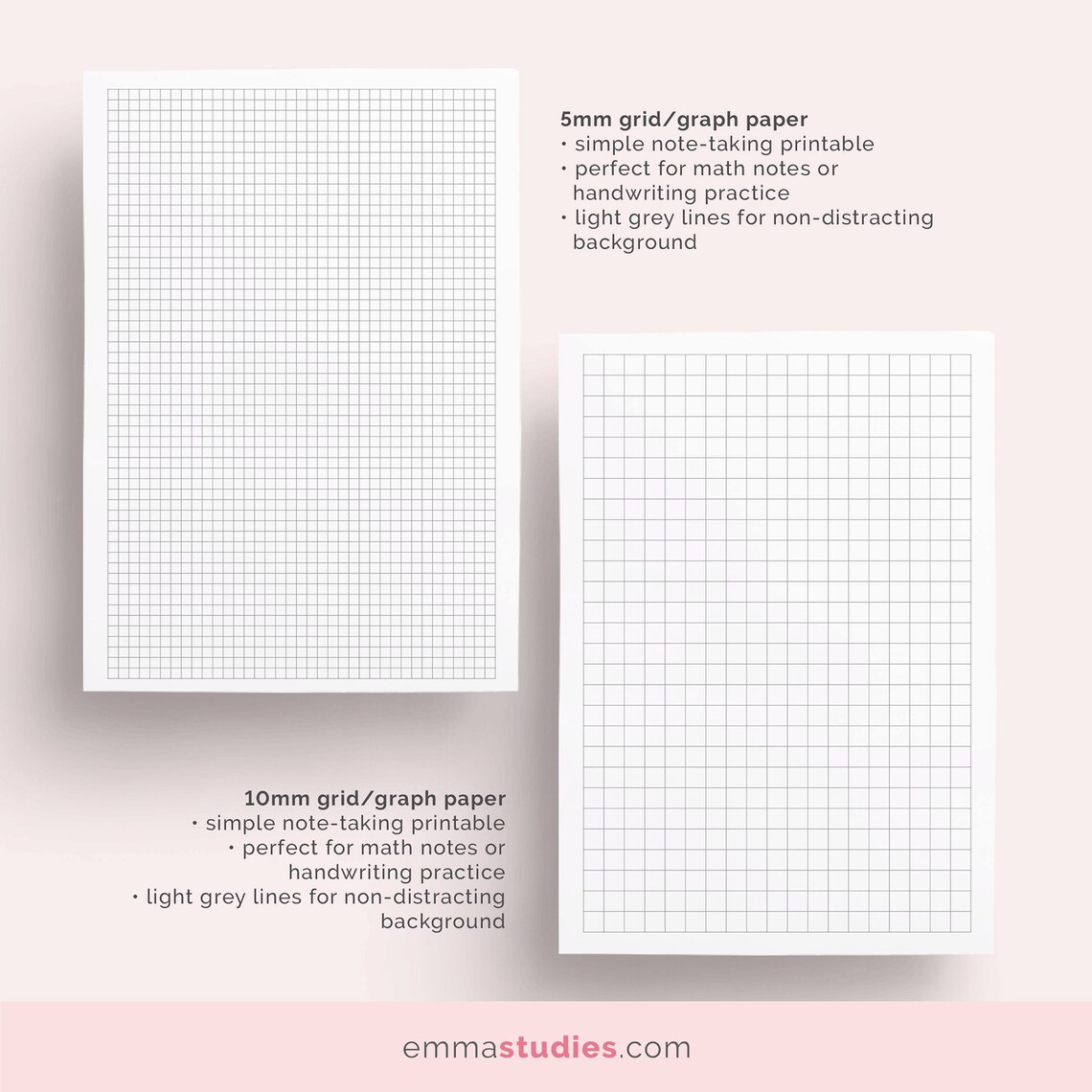 Graph Grid Paper Student Note Taking Printable Set A4 A5 Etsy
