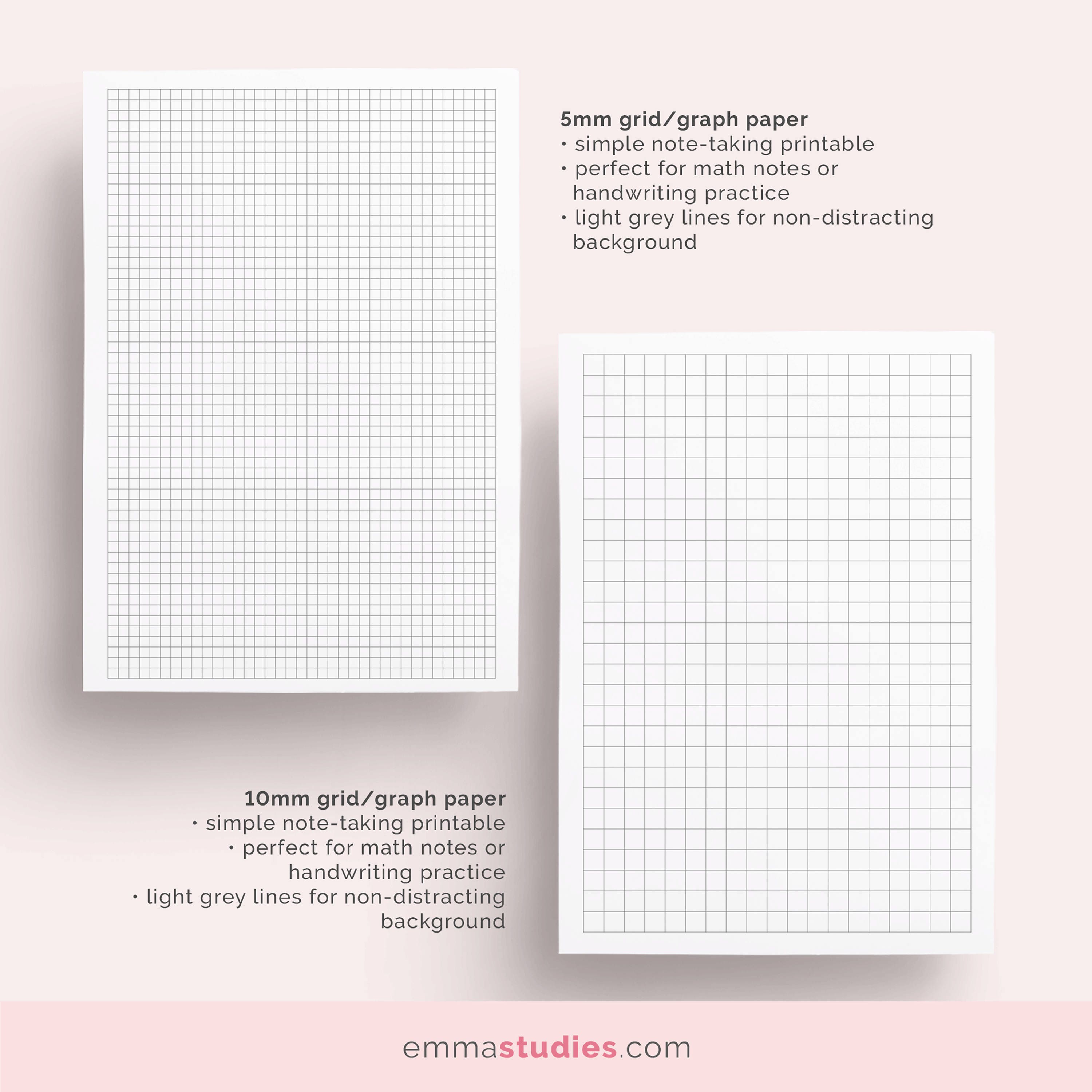 Graph Grid Paper Student Note Taking Printable Set A4 A5 Etsy