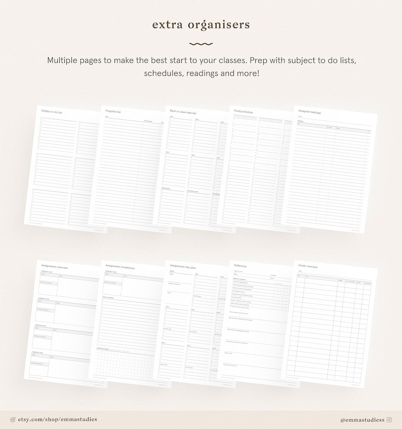 University Module Organiser Back to School College and University Organiser Printable | Etsy