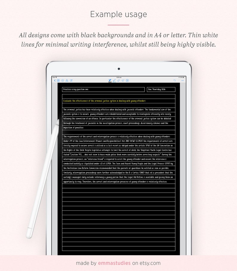 digital note taking black paper template goodnotes etsy