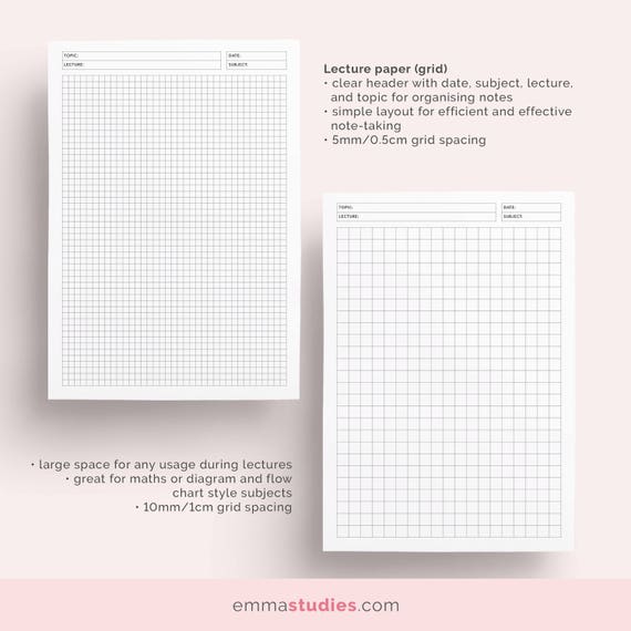 student lecture note taking printable a4 a5 and letter etsy