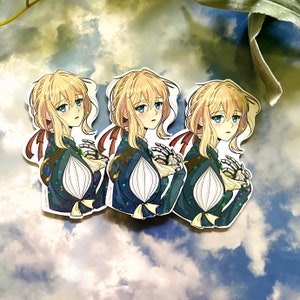 Vi0l3t Ev3rgarden Sticker (KawaiixHawaii)| Holographic Sticker | Water Resistant/Waterproof Vinyl | Anime Sticker