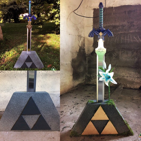 Legend of Zelda Triforce Display Sockel der Zeit für Master Sword, Ocarina of Time, BOTW, Twilight Princess, Breath of the Wild, ToTK