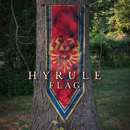 Zelda Hyrule Flag, Hyrule Castle Flag, Hylian Flag MASSIVE TOTK BOTW Hyrule Kingdom