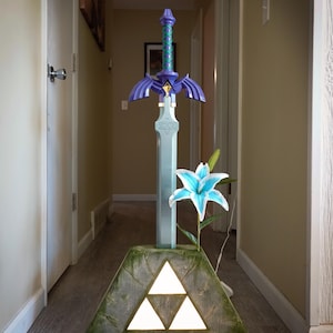 Zelda Triforce Display Pedestal of Time för Master Sword, Ocarina of Time, BOTW, Twilight Princess, Breath of the Wild, ToTK