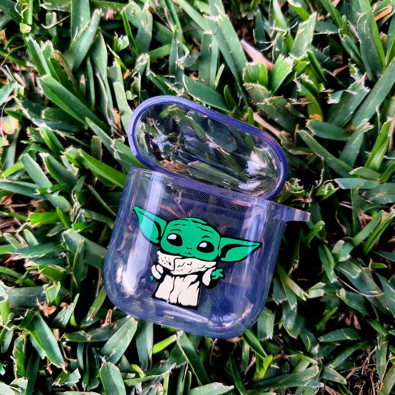Custom Airpods Case Baby Yoda inspired Clear TPU Airpods Case