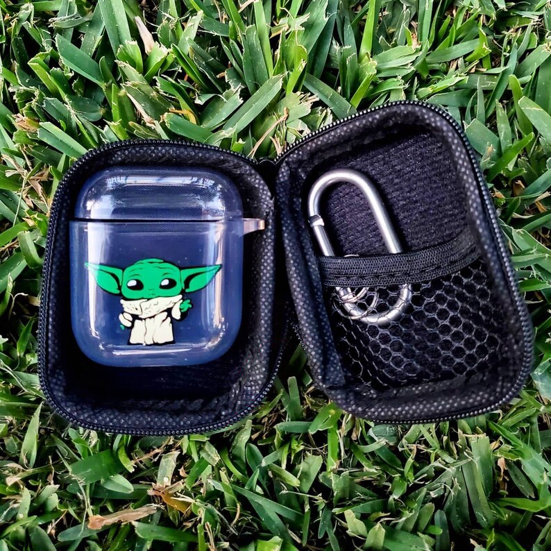 Custom Airpods Case Baby Yoda inspired Clear TPU Airpods Case