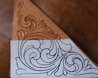 Scrollwork Corner Design for Beginner Leather Workers- PDF Digital, Vectored, Downloadable Printout