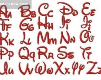Disney Embroidery Font 4 Sizes