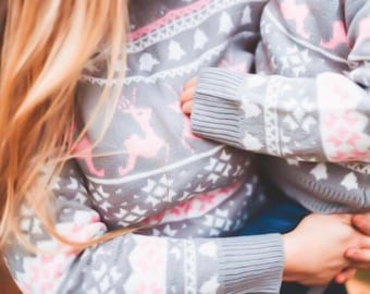 Girl’s Matching Christmas Jumpers/Sweaters for Mother and Daughter